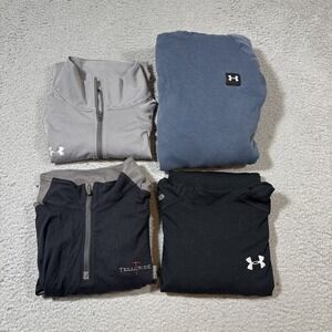 Lot 4 Under Armour Athletic Running 1/4 zip and Hoodie Sweatshirt Men's Size L